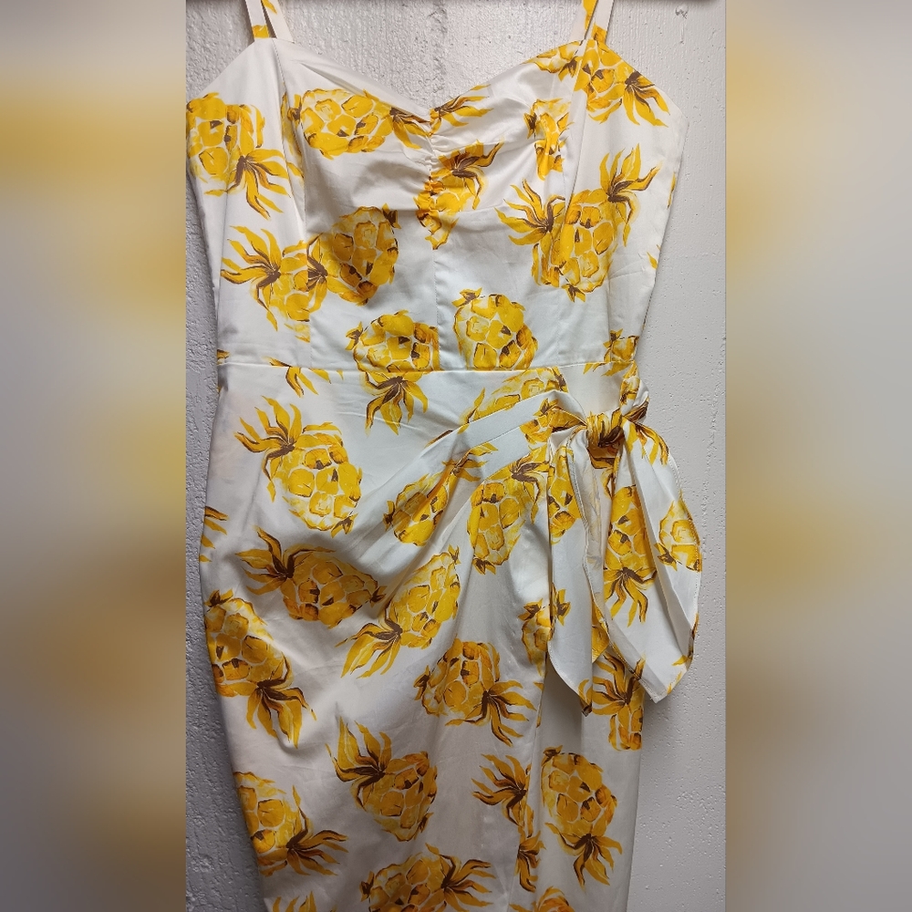 NWT White House Black Market pineapple midi dress - Picture 6 of 6